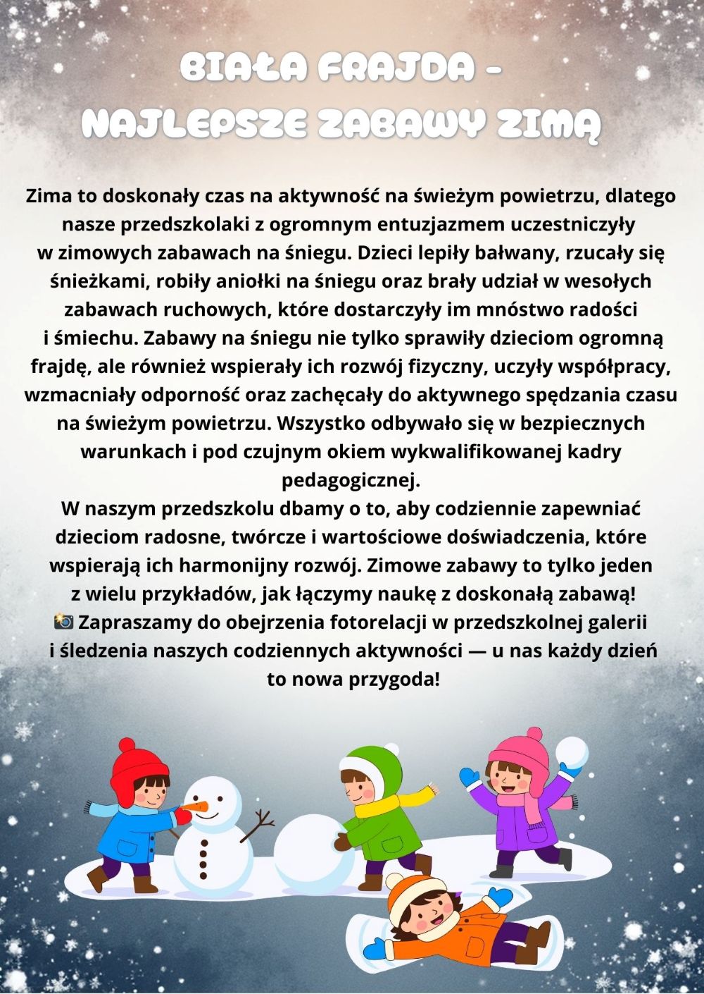 Biała frajda najlepsze zabawy zimą