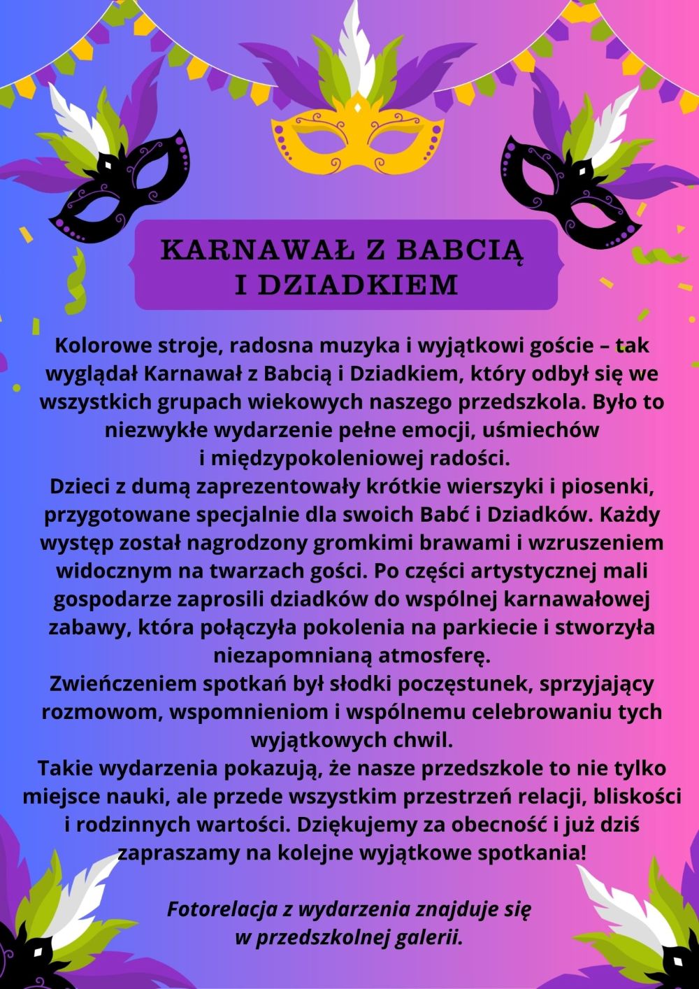 karnawał z babcią i dziadkiem