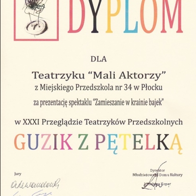 Dyplom Przedszkola nr 34