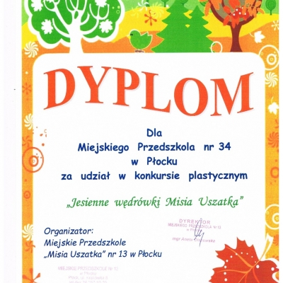 Dyplom Przedszkola nr 34